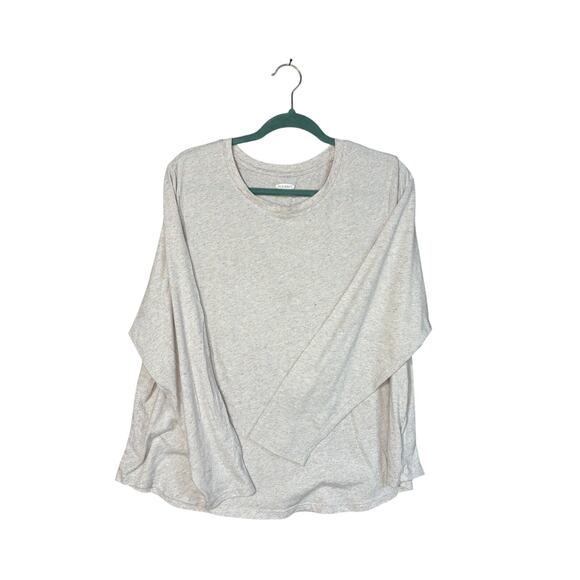 Old Navy Women’s Long Sleeve T-Shirt Cream XXL Sprinkle Casual Soft EUC - Picture 1 of 5
